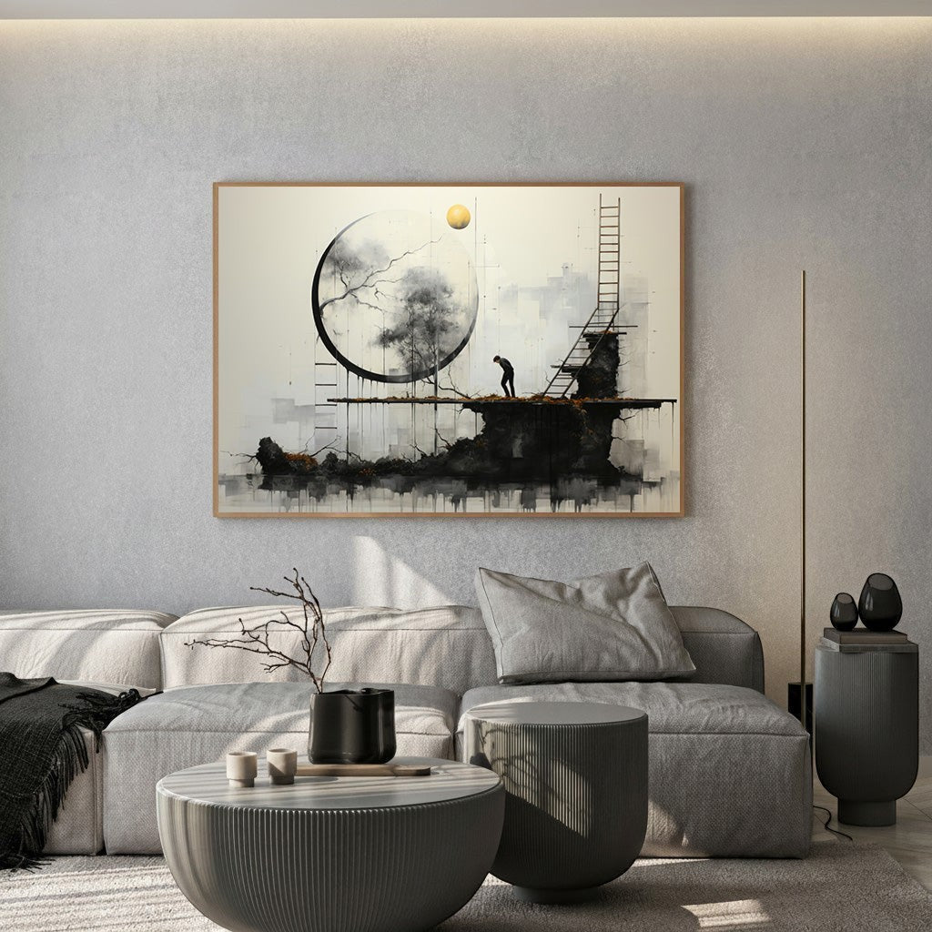 Abstract Landscape With Tree And Moon