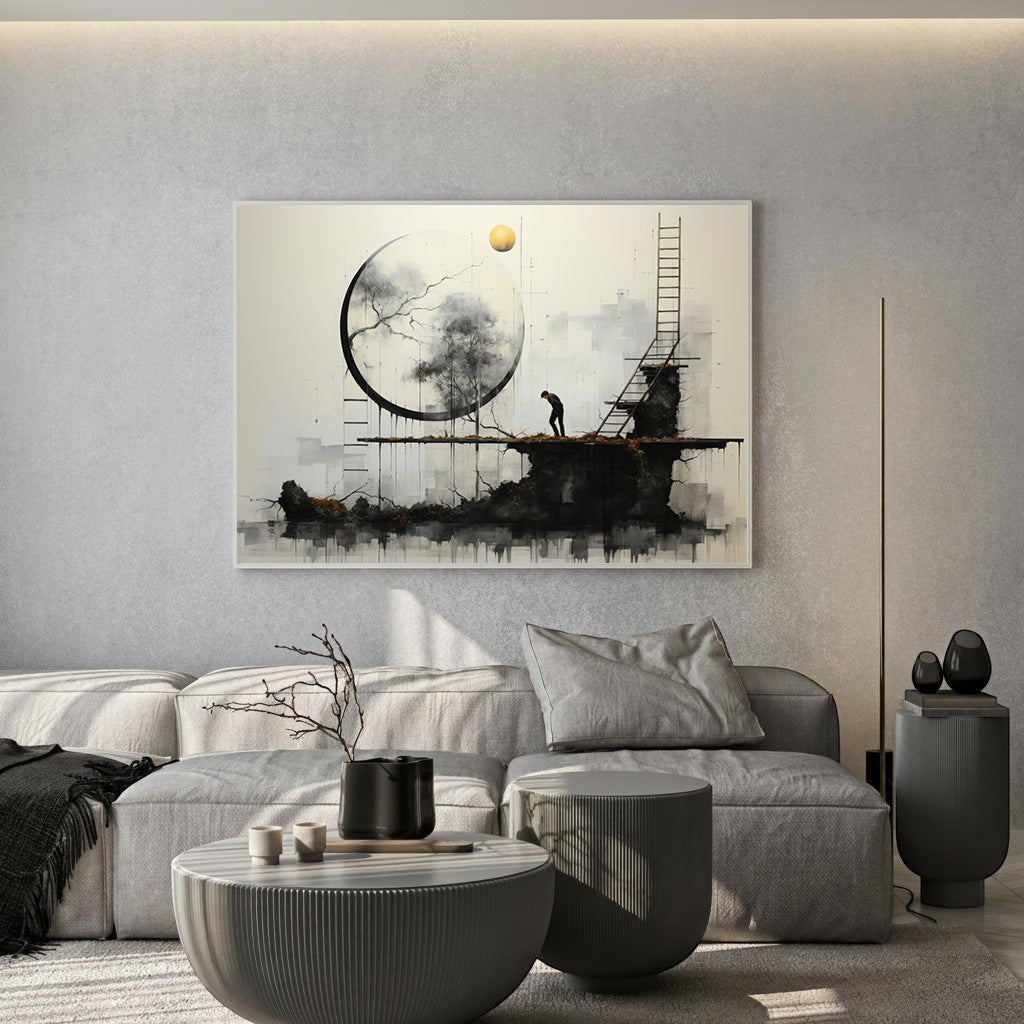 Abstract Landscape With Tree And Moon