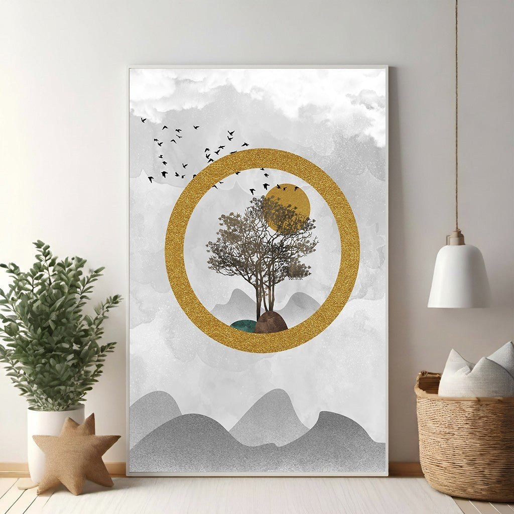 Abstract Landscape Tree Wall Art