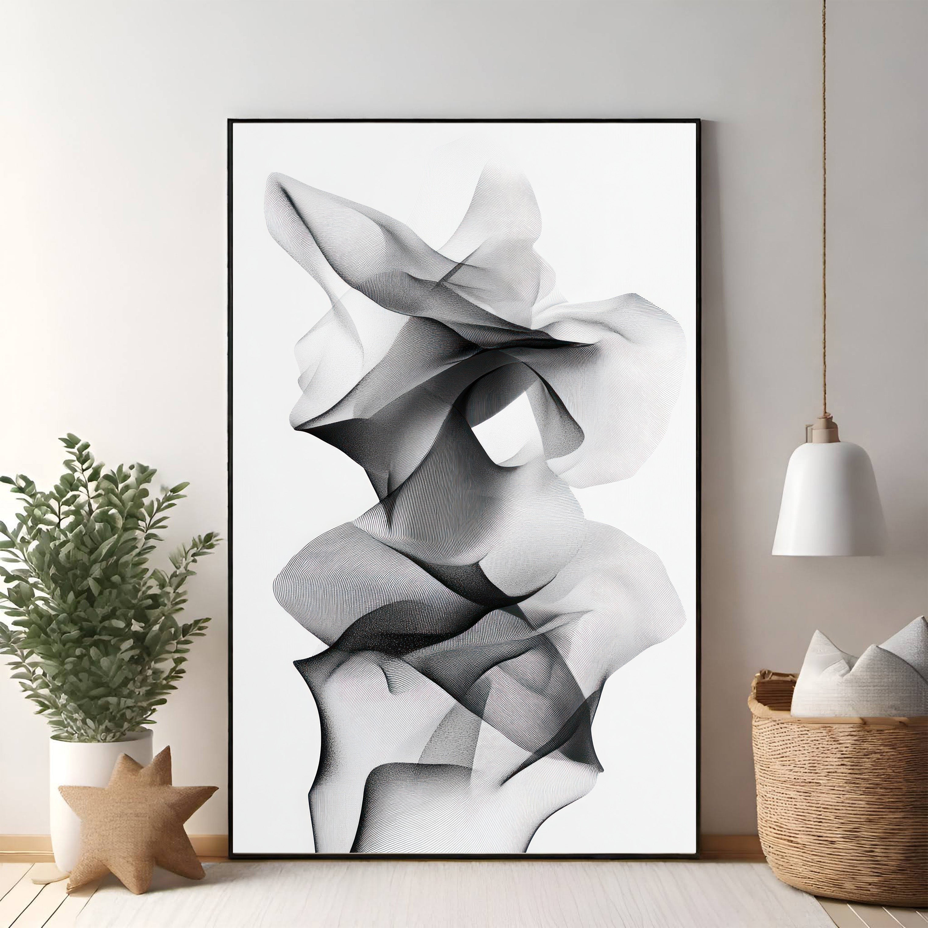 Abstract Flowing Line Art Print