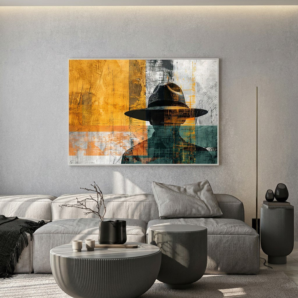 Abstract Man With Hat Wall Art