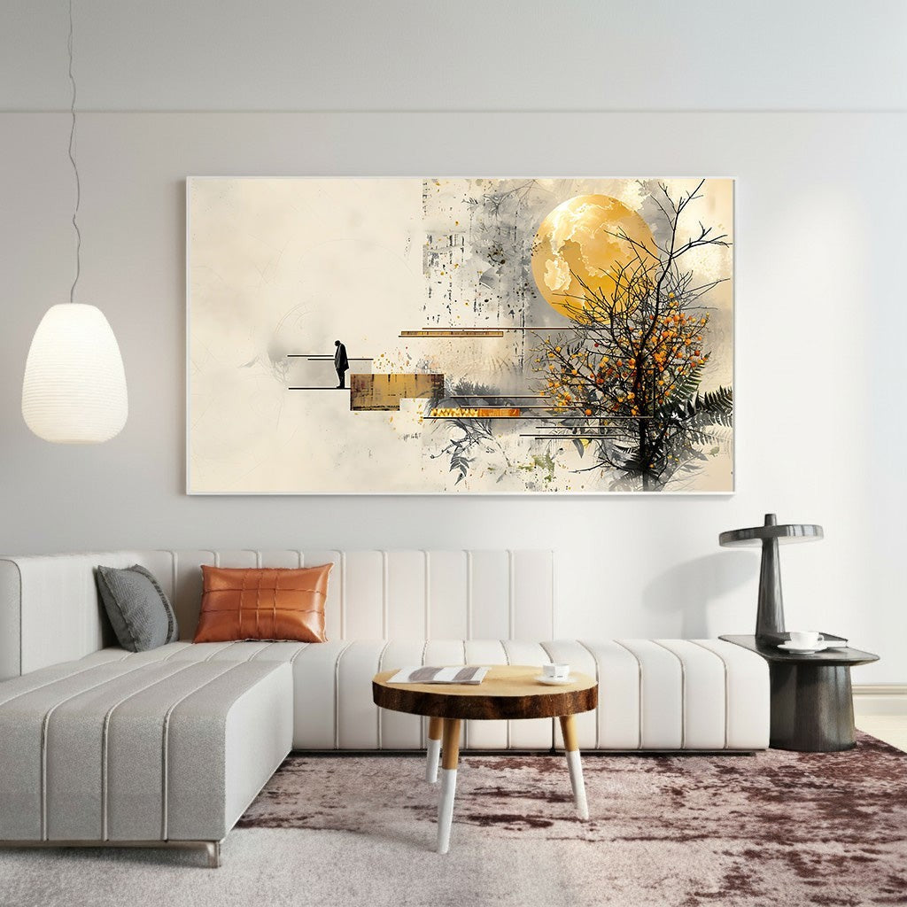 Abstract Landscape With Moon And Tree