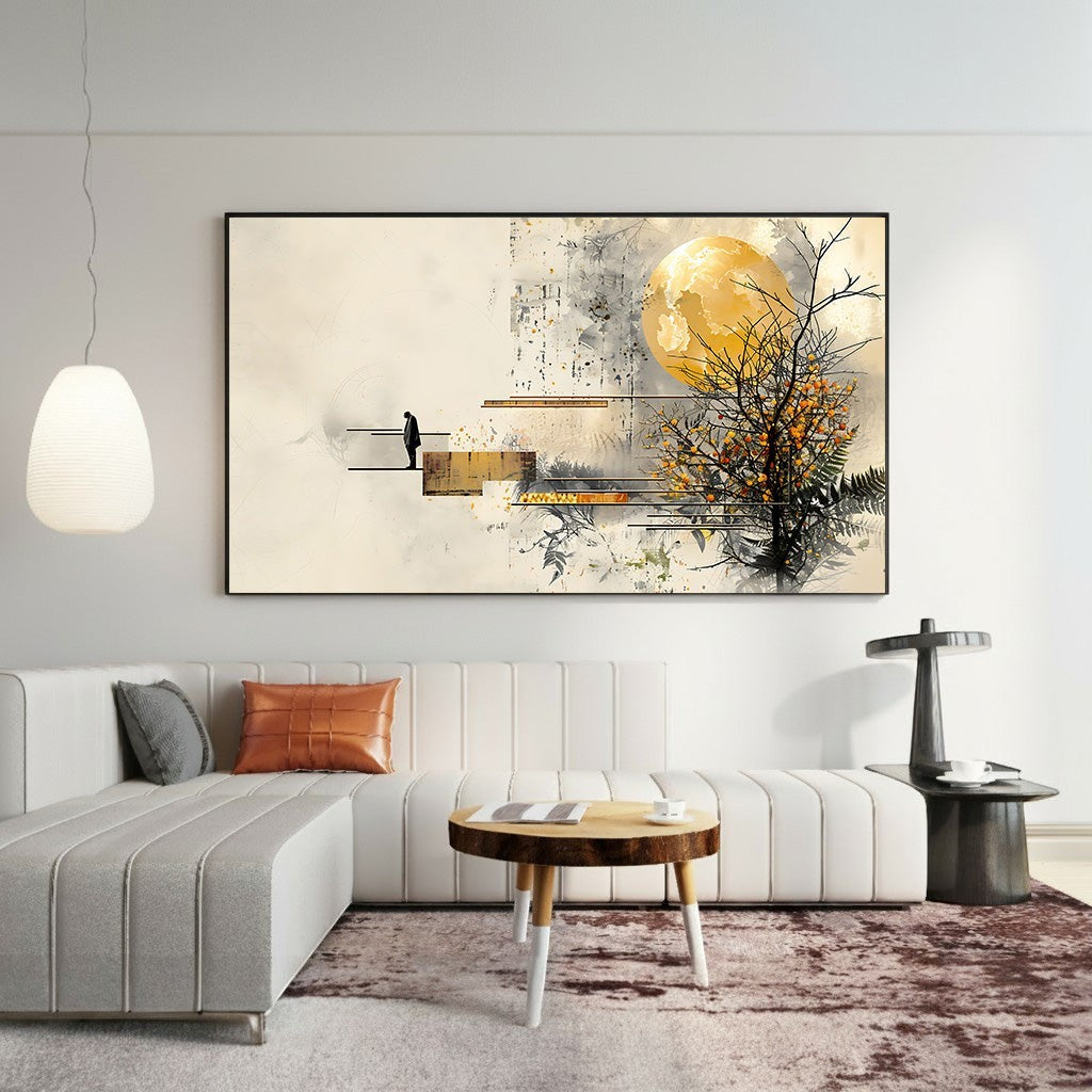 Abstract Landscape With Moon And Tree