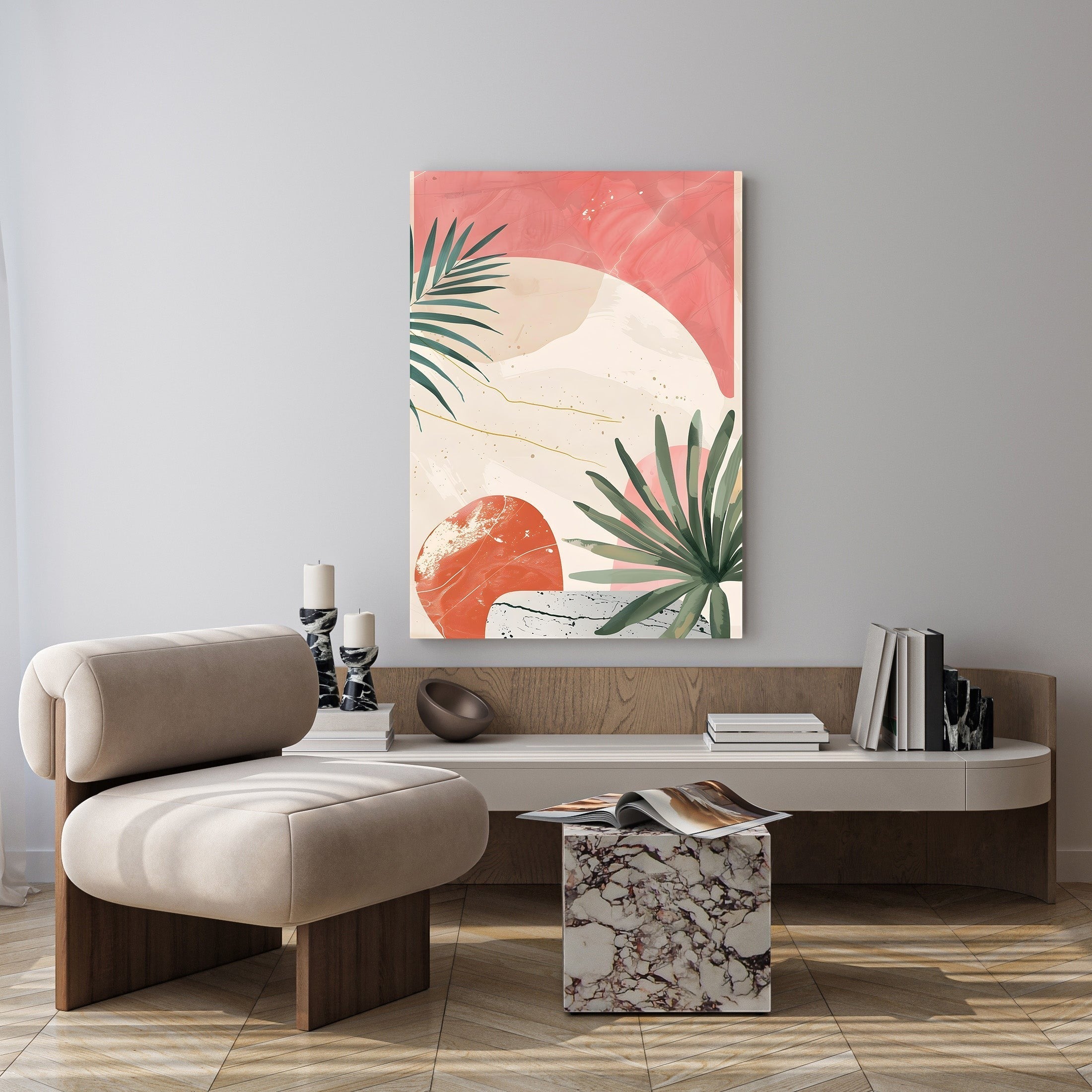 Abstract Botanical Palm Leaf Artwork