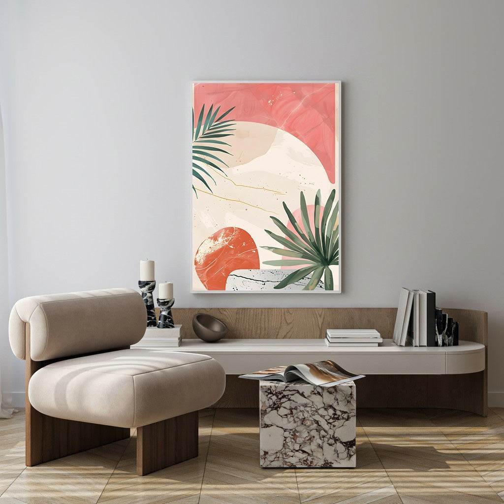 Abstract Botanical Palm Leaf Artwork