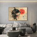 Abstract Portrait With Red Sun Artwork