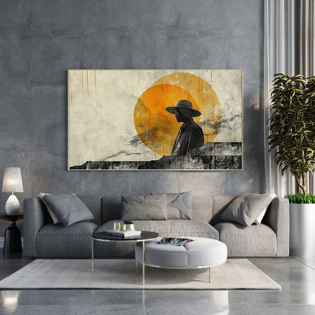 Abstract Silhouette With Sun Wall Art
