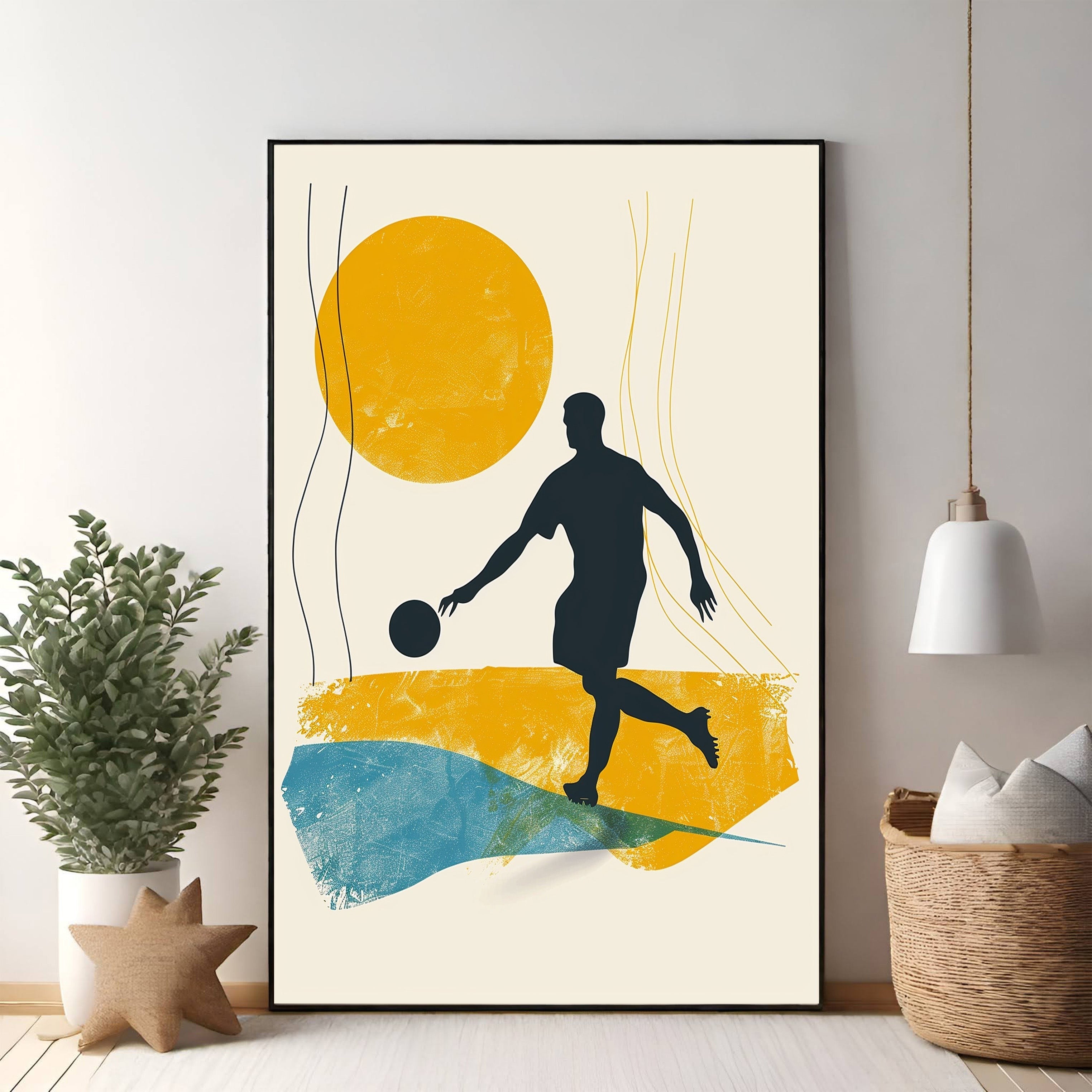 Abstract Soccer Player Wall Art