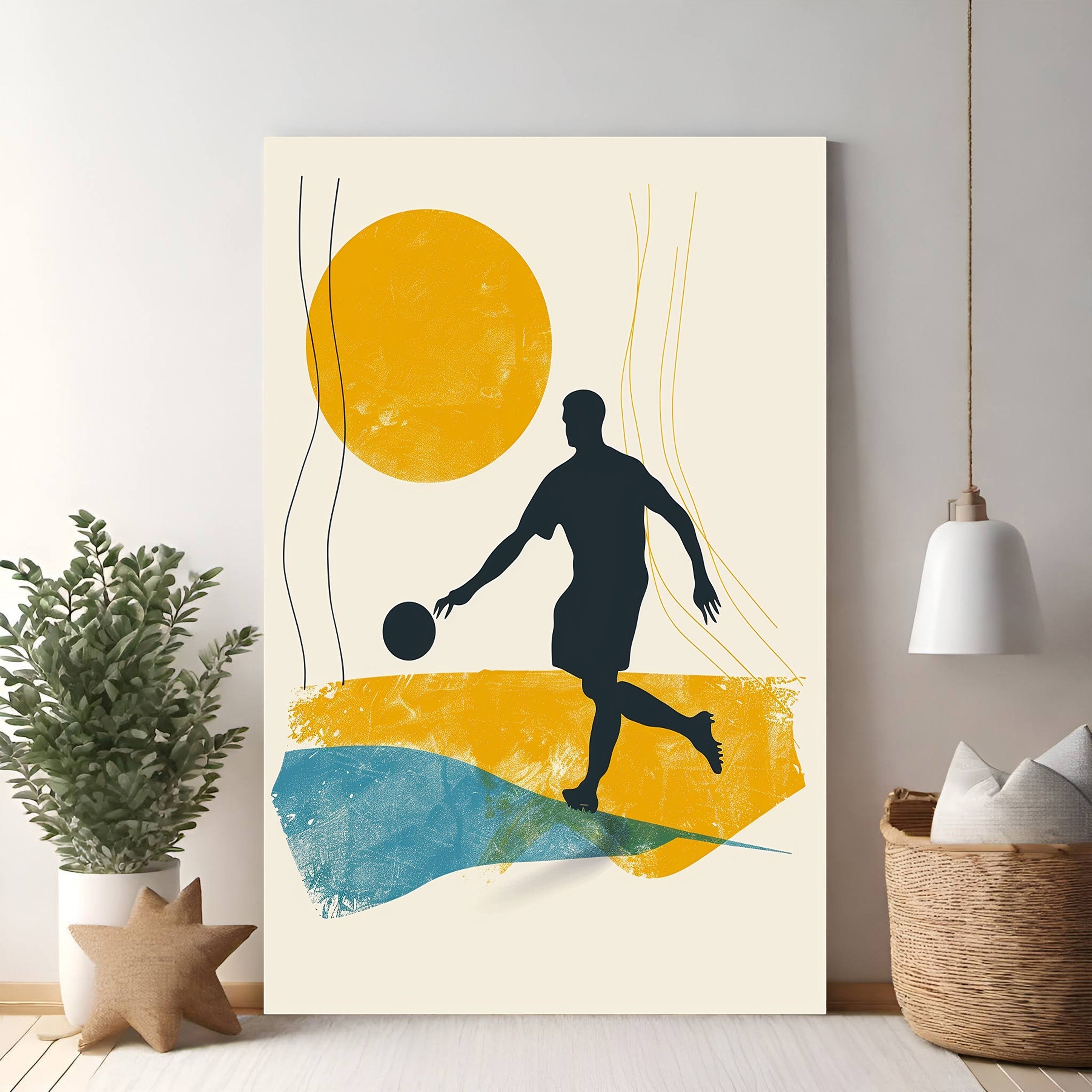 Abstract Soccer Player Wall Art