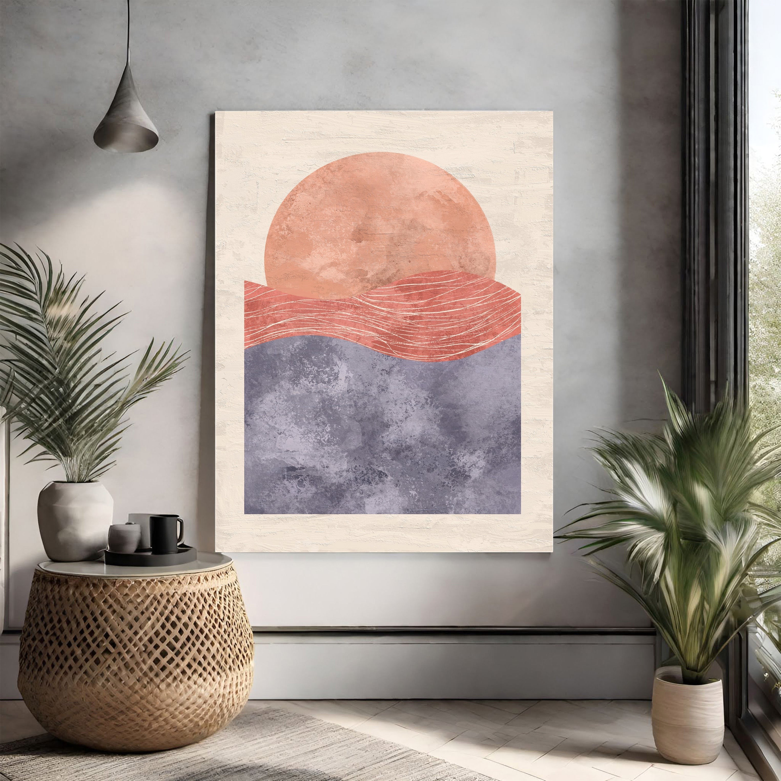 Abstract Sunset Over Water Wall Art