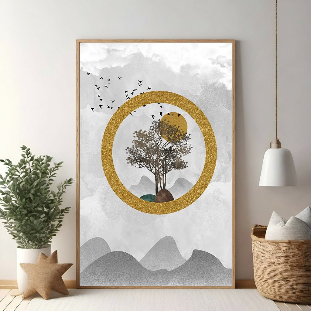 Abstract Landscape Tree Wall Art