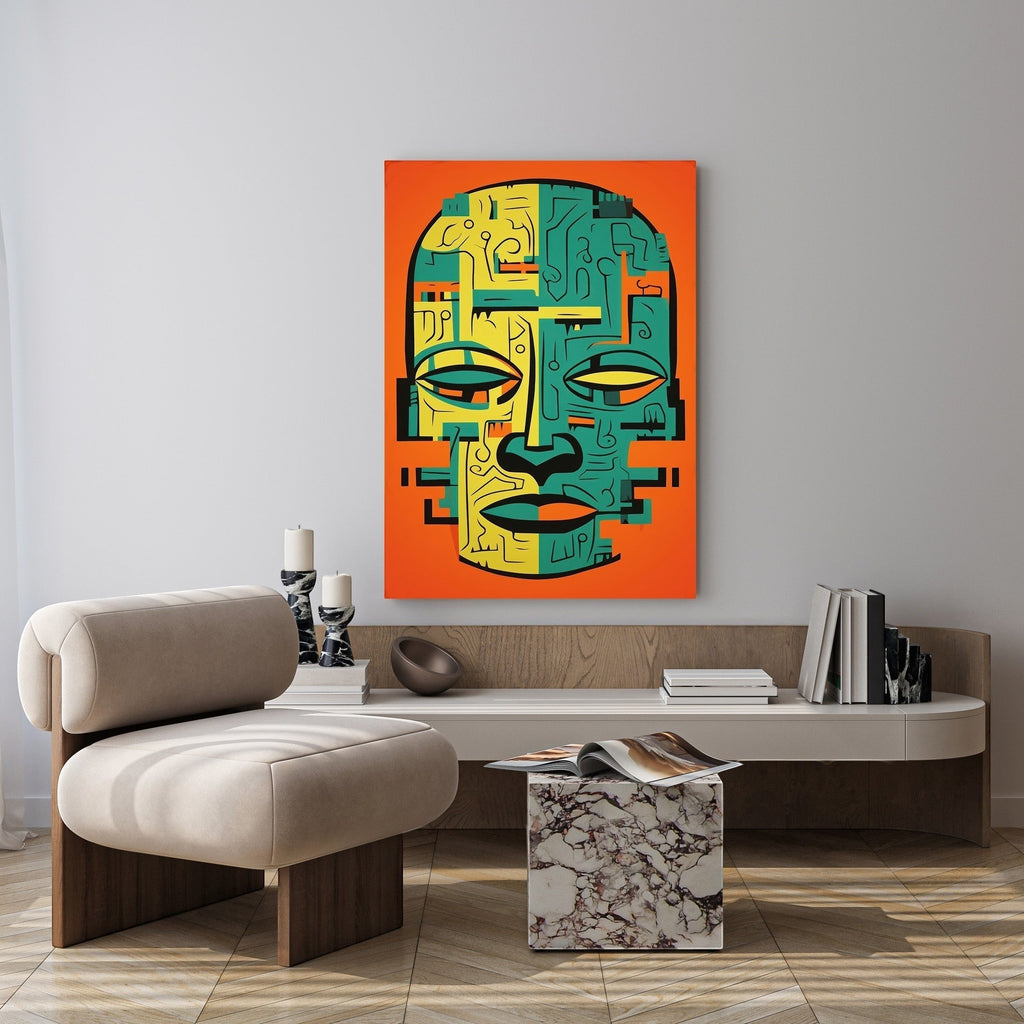 Abstract Tribal Face Wall Art