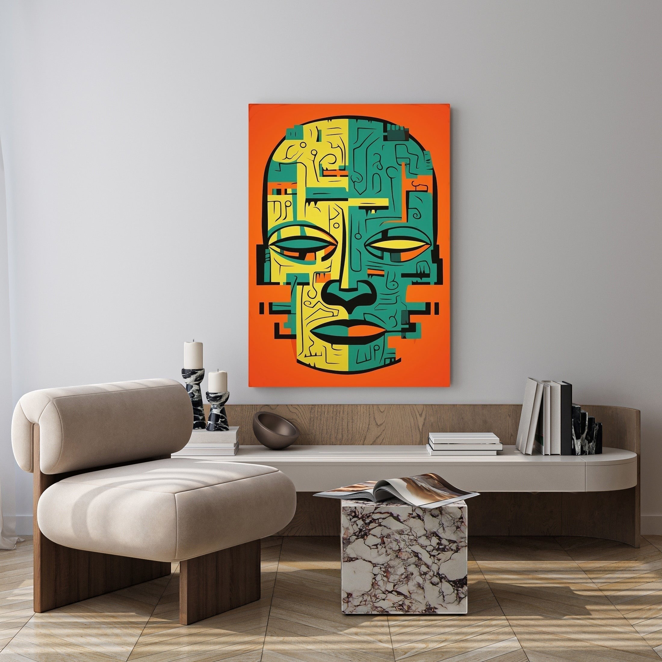 Abstract Tribal Face Wall Art
