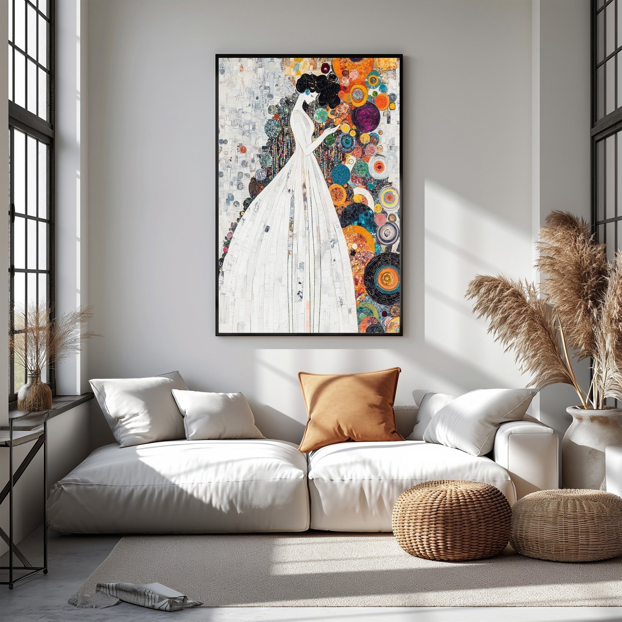Abstract Woman In A White Dress Wall Art