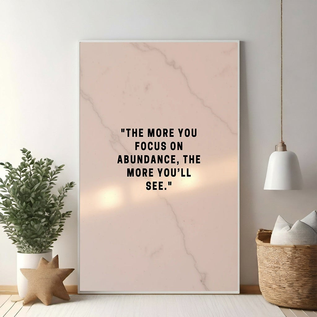 Inspirational Abundance Quote Wall Art
