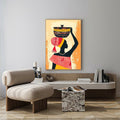 African Woman Carrying Basket Wall Art