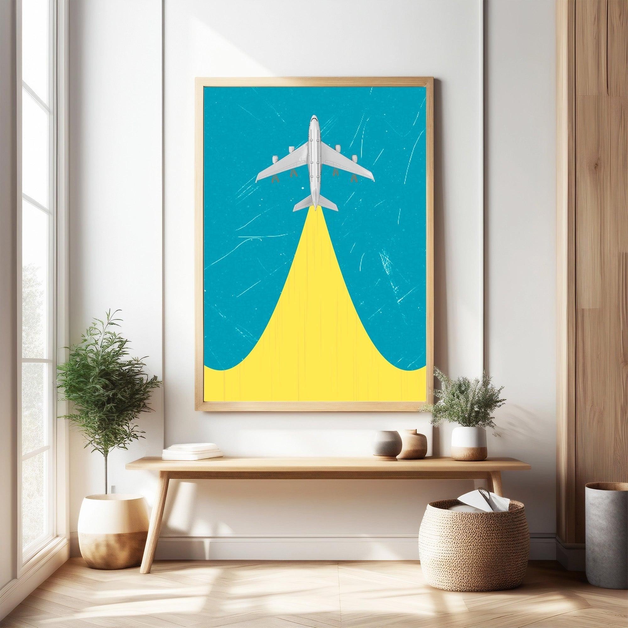Modern Airplane Ascent Wall Art