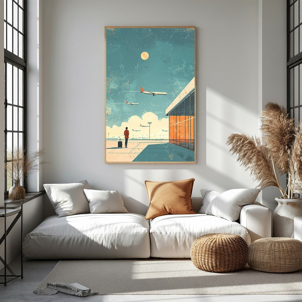 Airport Departure Scene Wall Art