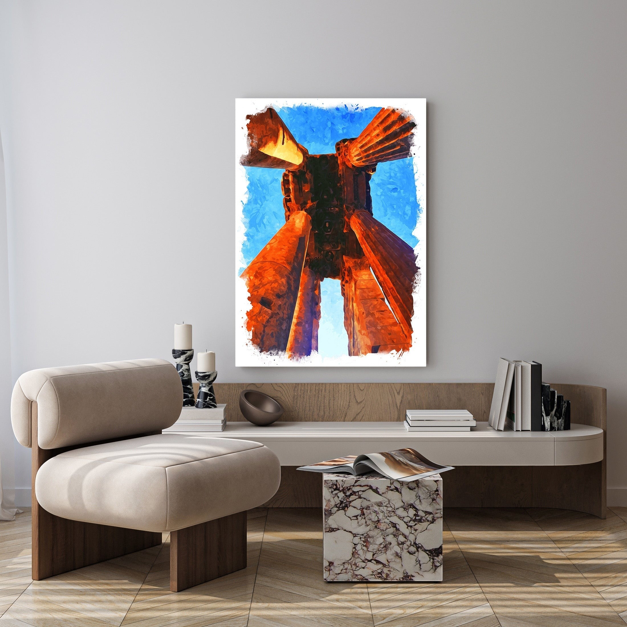 Ancient Columns Abstract Wall Art