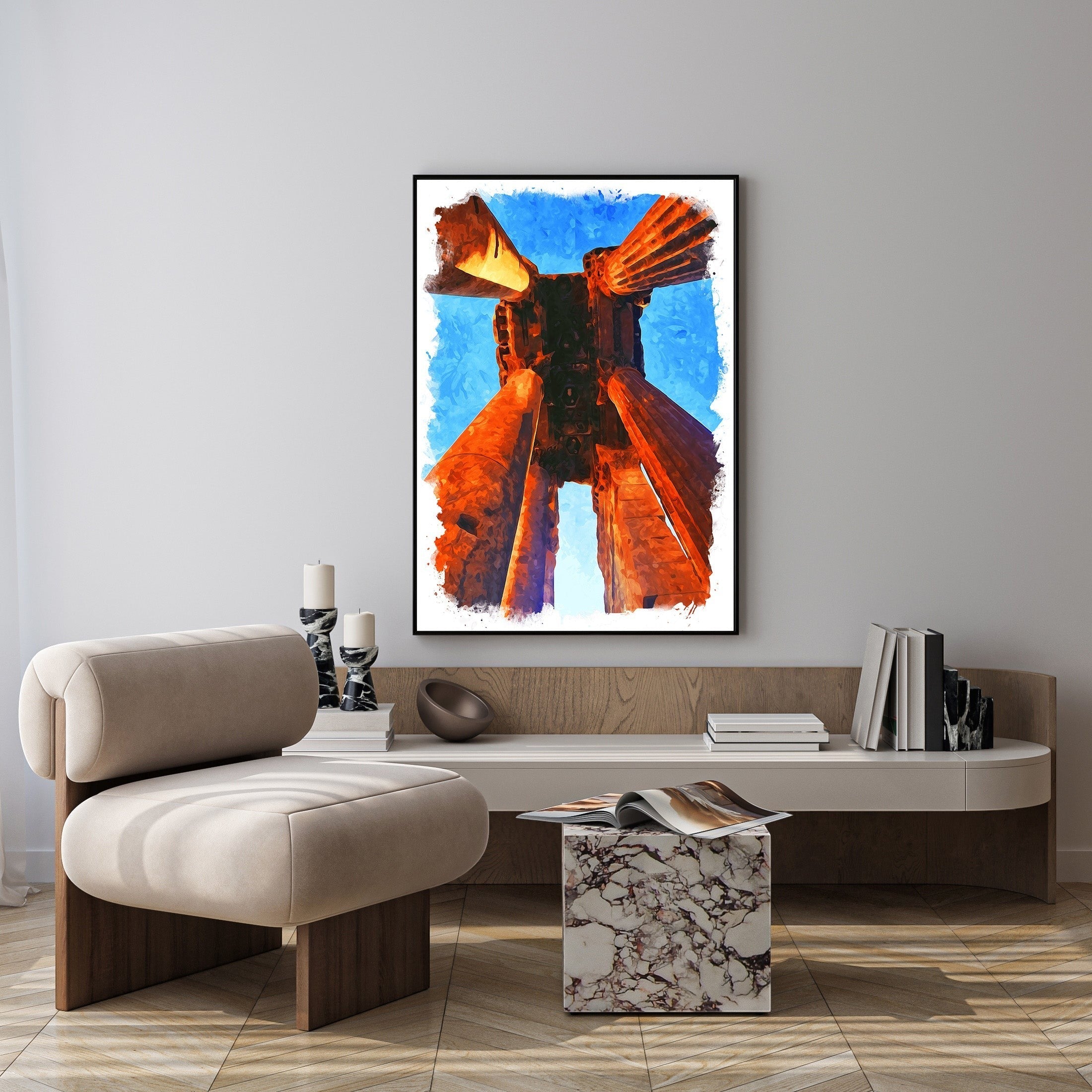 Ancient Columns Abstract Wall Art
