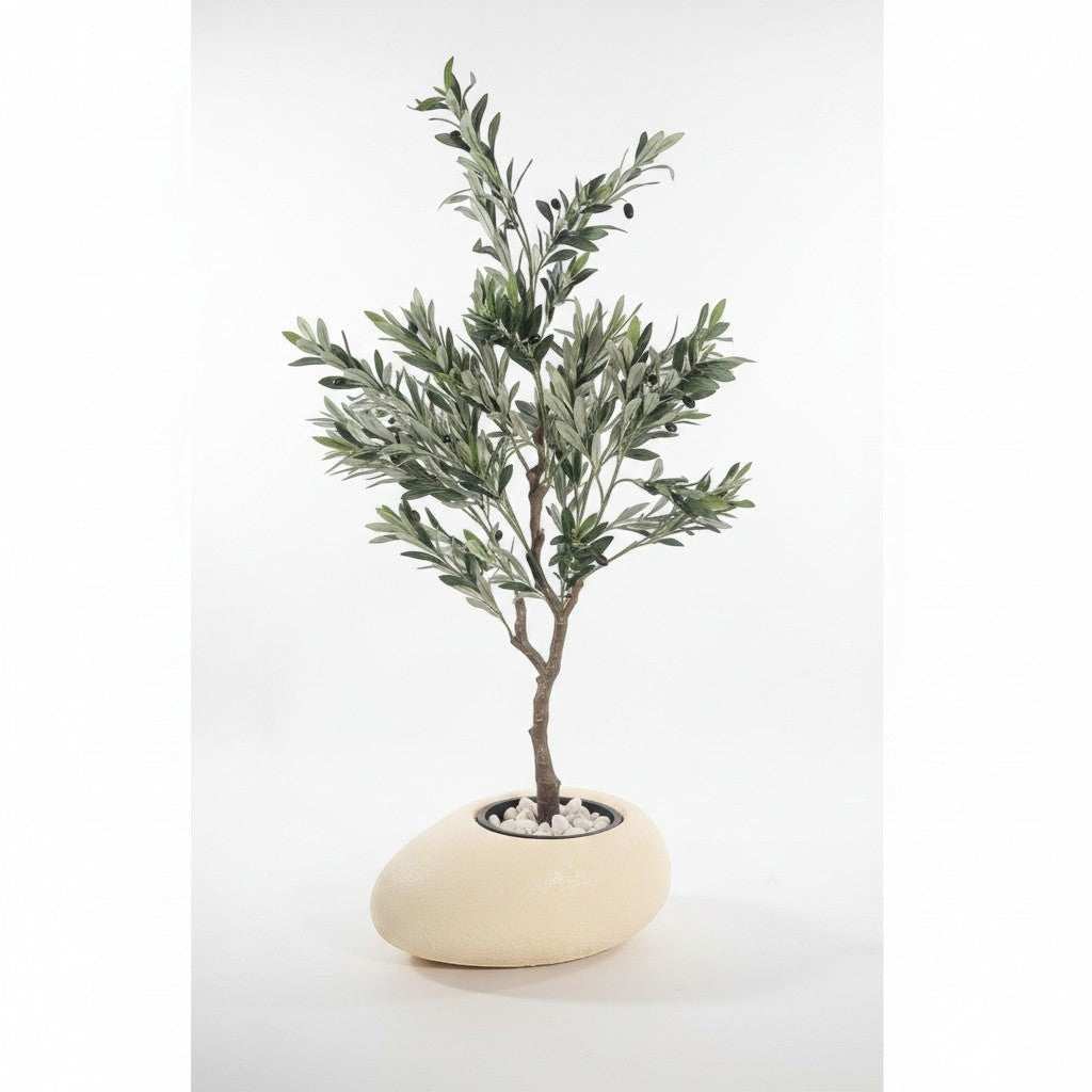 Artificial Olive Tree In Stone Pot