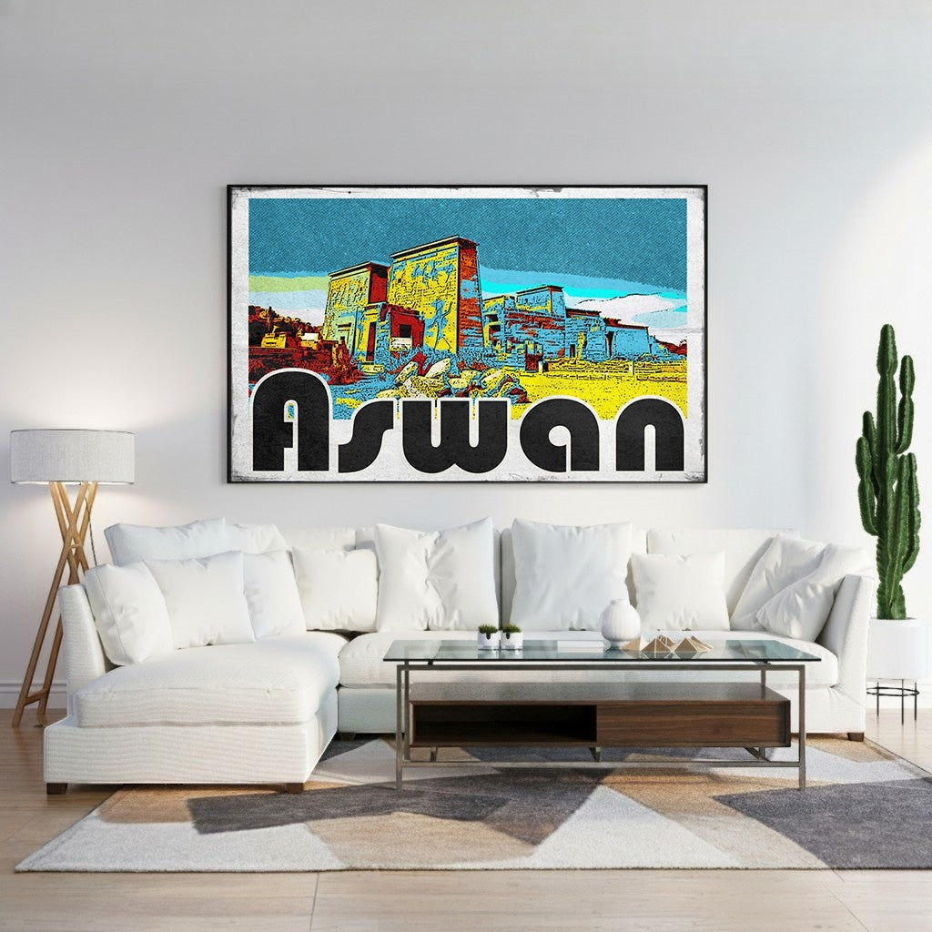 Aswan Vintage Postcard Wall Art