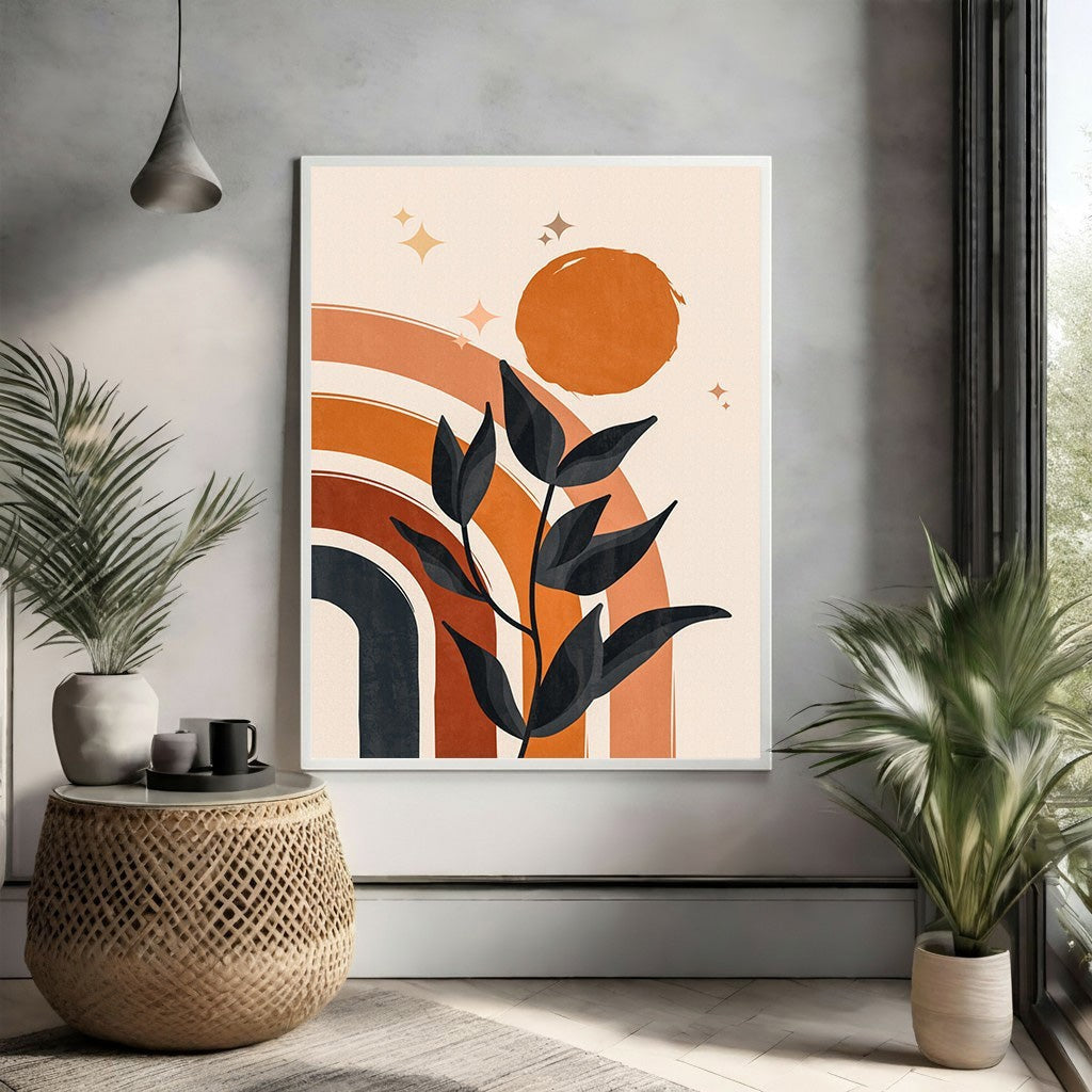 Bohemian Rainbow and Sun Wall Art