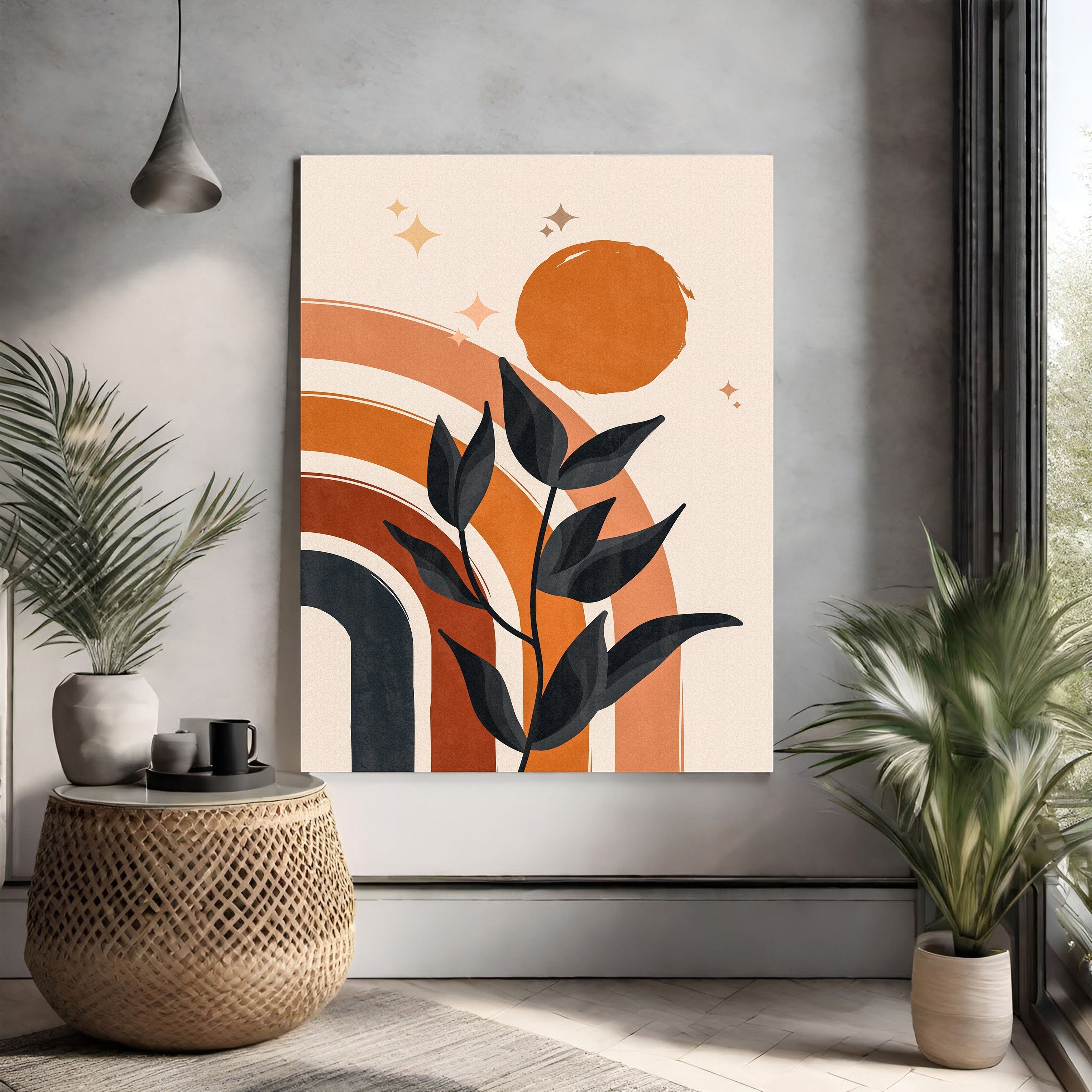 Bohemian Rainbow and Sun Wall Art