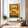 Cairo Pyramids And Sphinx Vintage Travel Poster