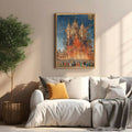 Grand Cathedral Fire Scene Wall Art