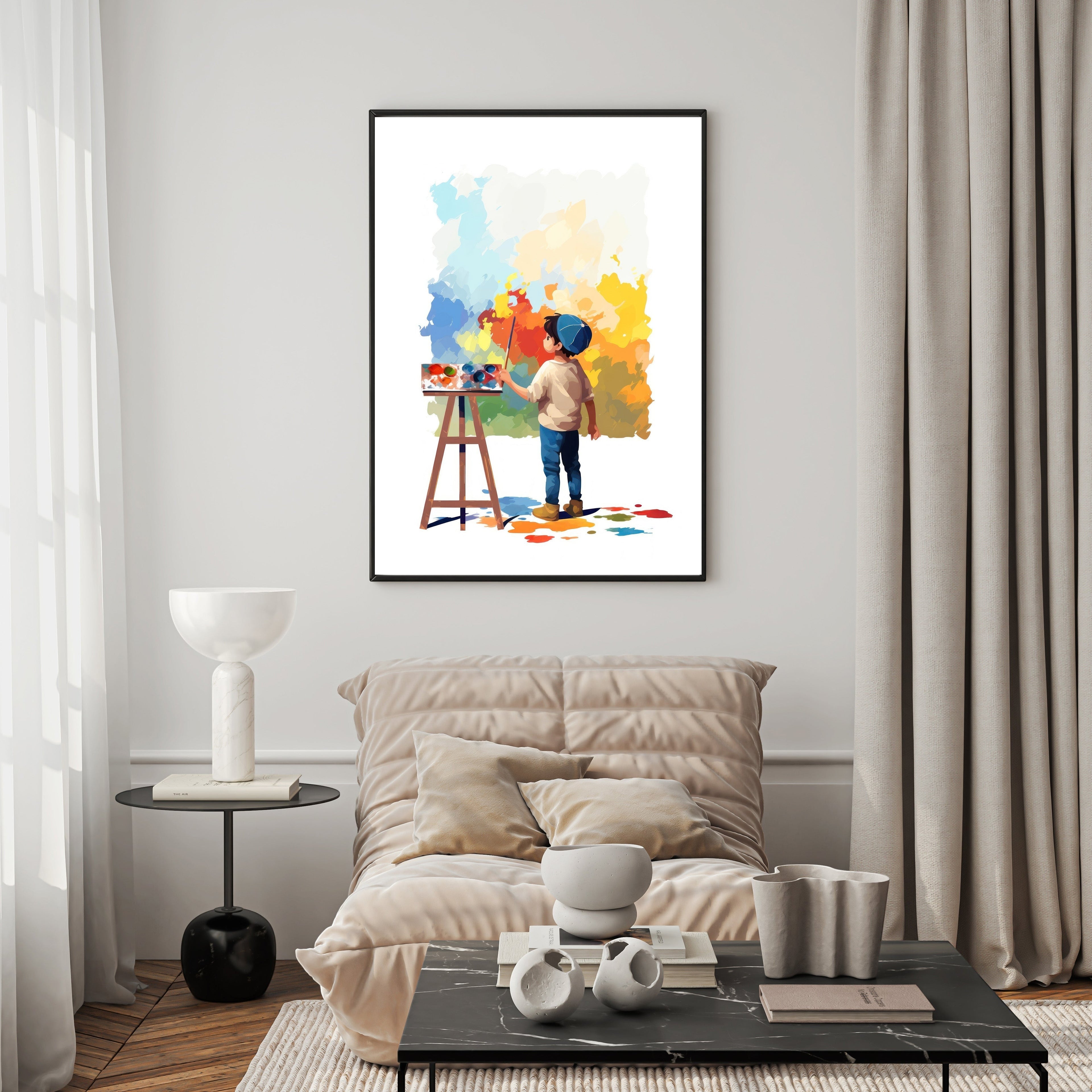 Child Painting Abstract Art