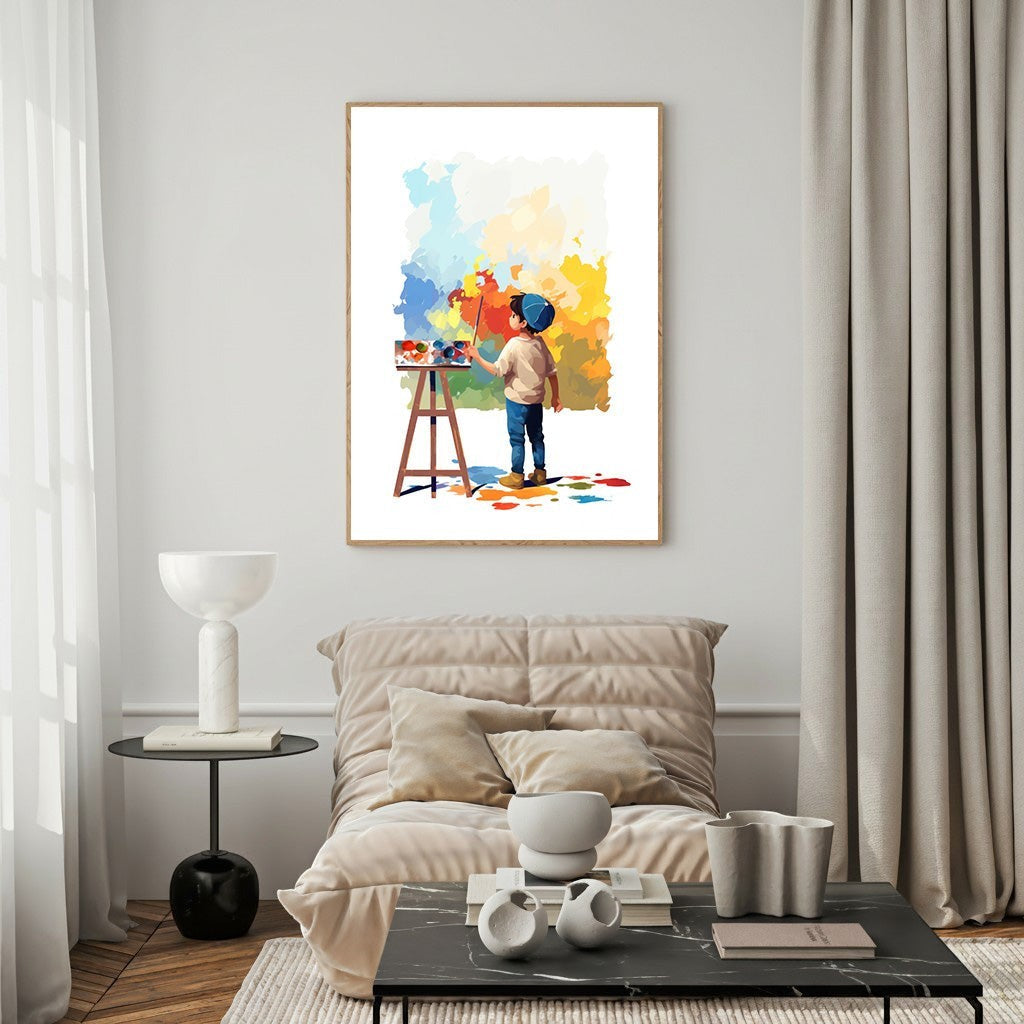 Child Painting Abstract Art