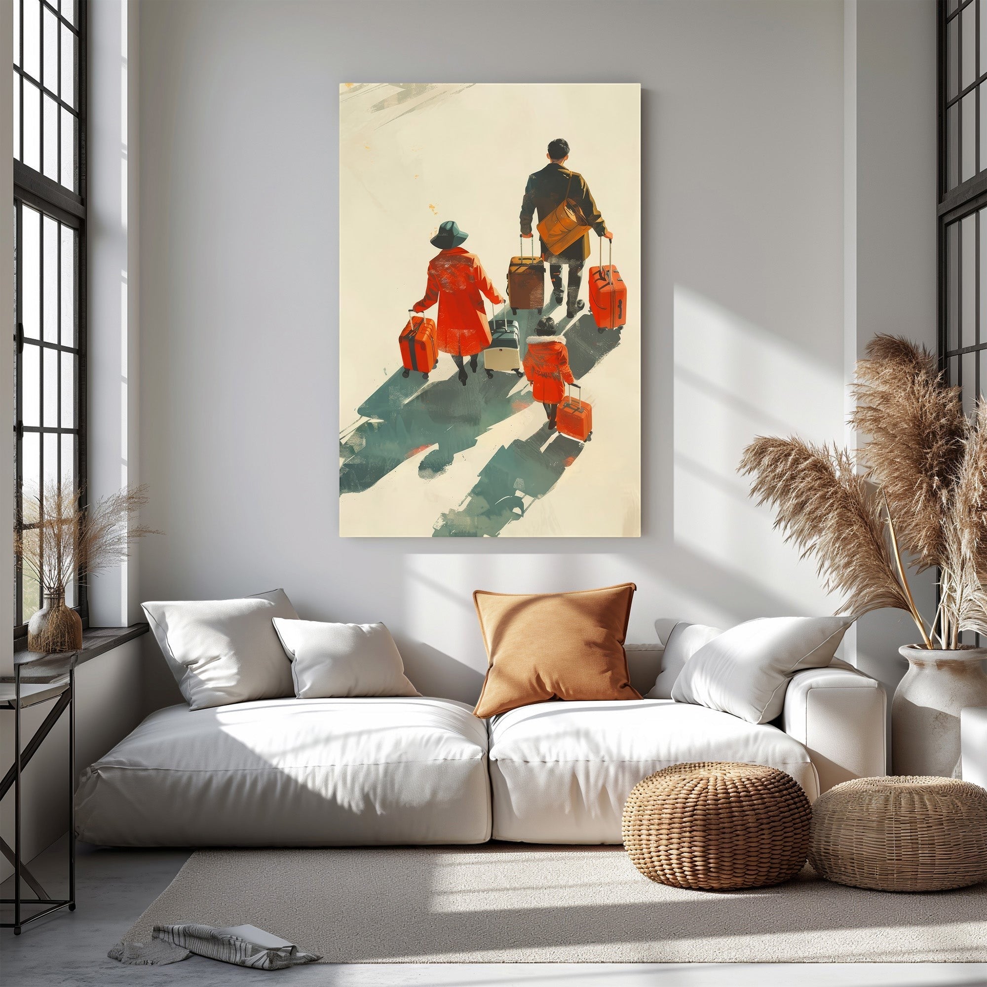 Couple With Luggage Wall Art