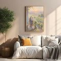Couple Enjoying Vineyard Sunset Wall Art