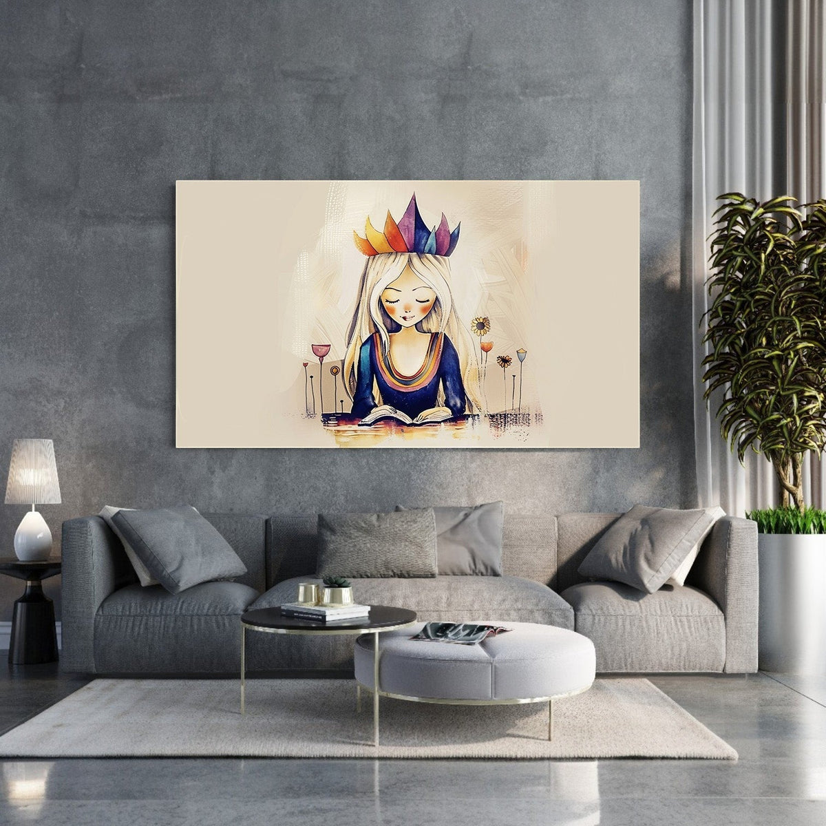 The Crowned Reader Wall Art