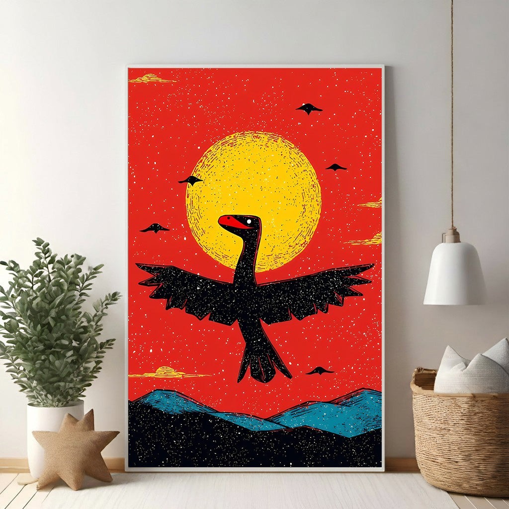 Dinosaur Flying Under The Sun
