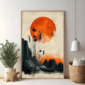 Dramatic Sunset Over Rocky Landscape