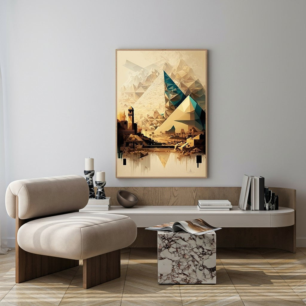 Geometric Egyptian Landscape Wall Art