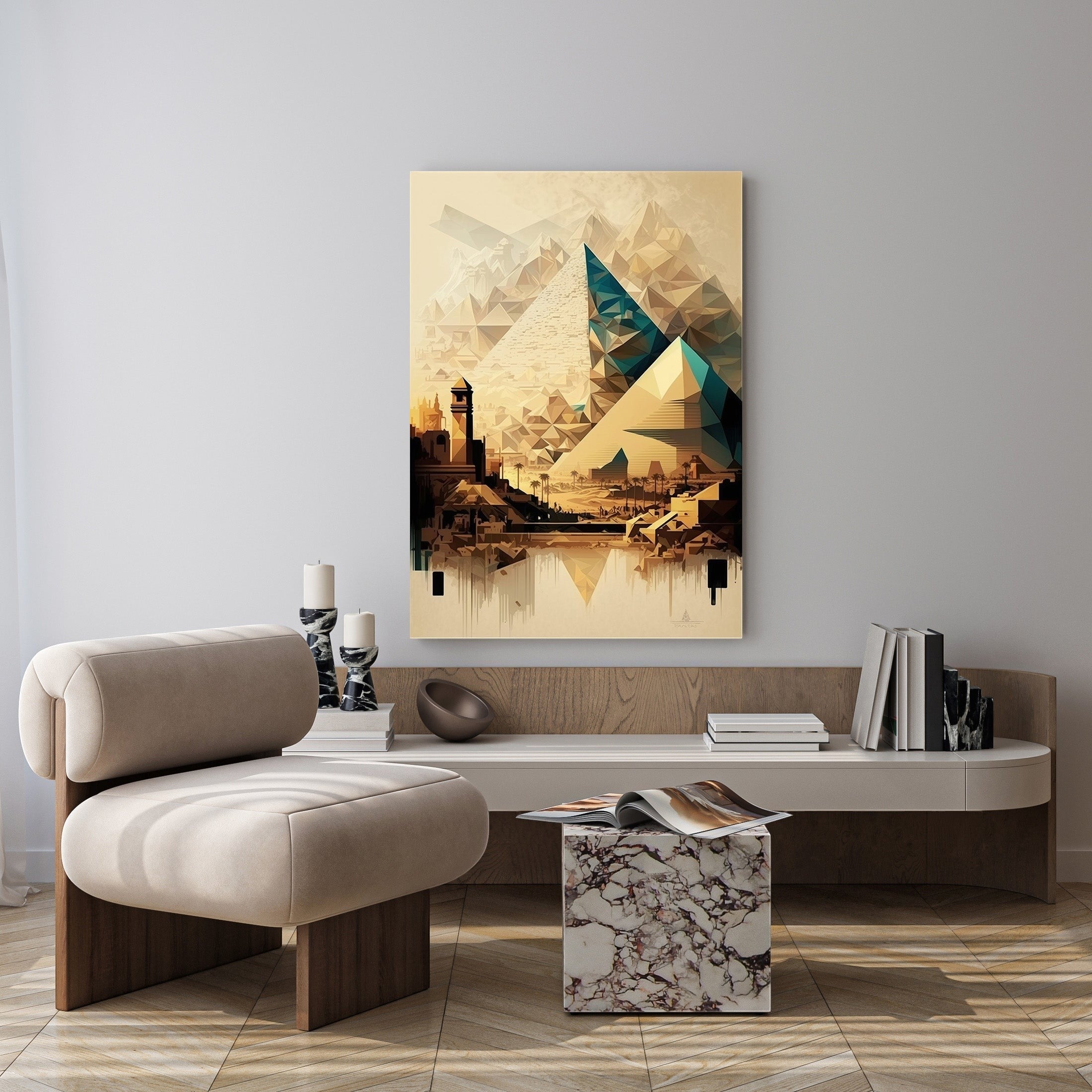 Geometric Egyptian Landscape Wall Art