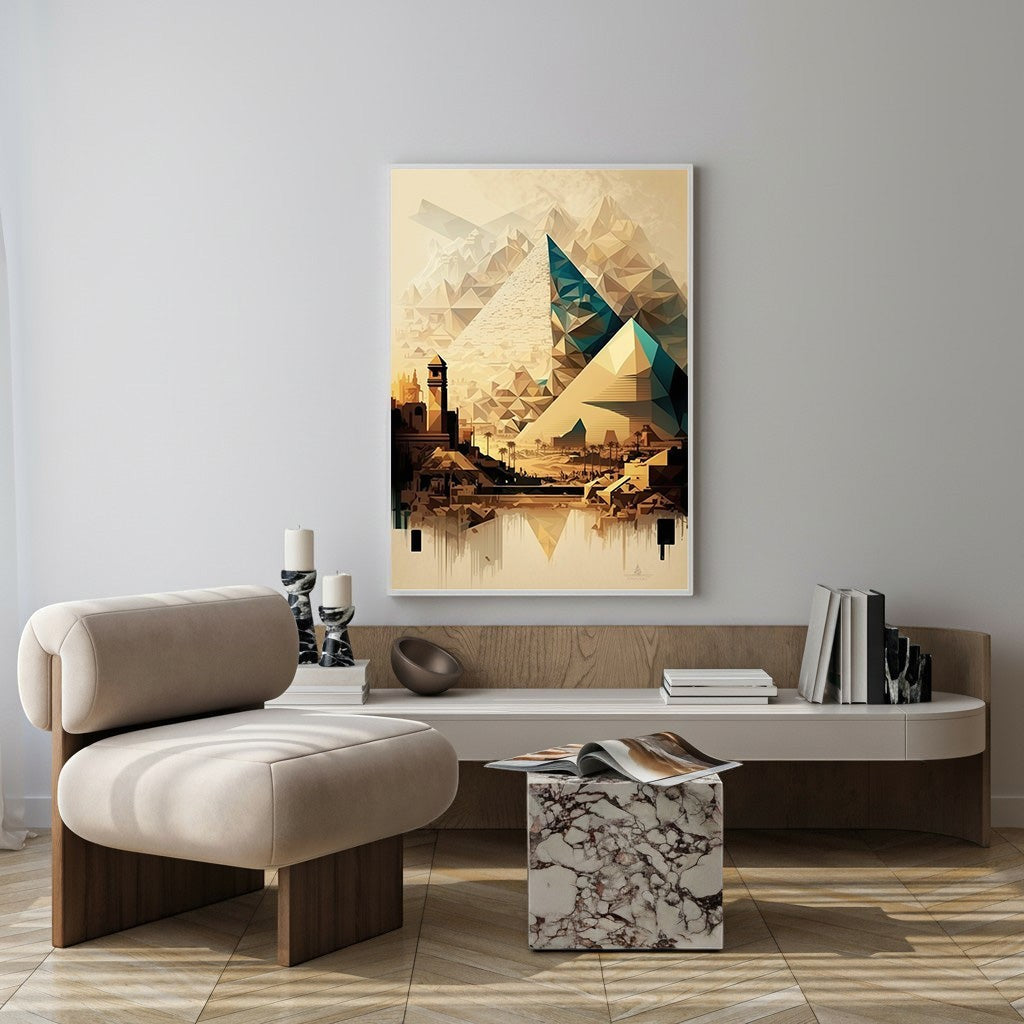 Geometric Egyptian Landscape Wall Art