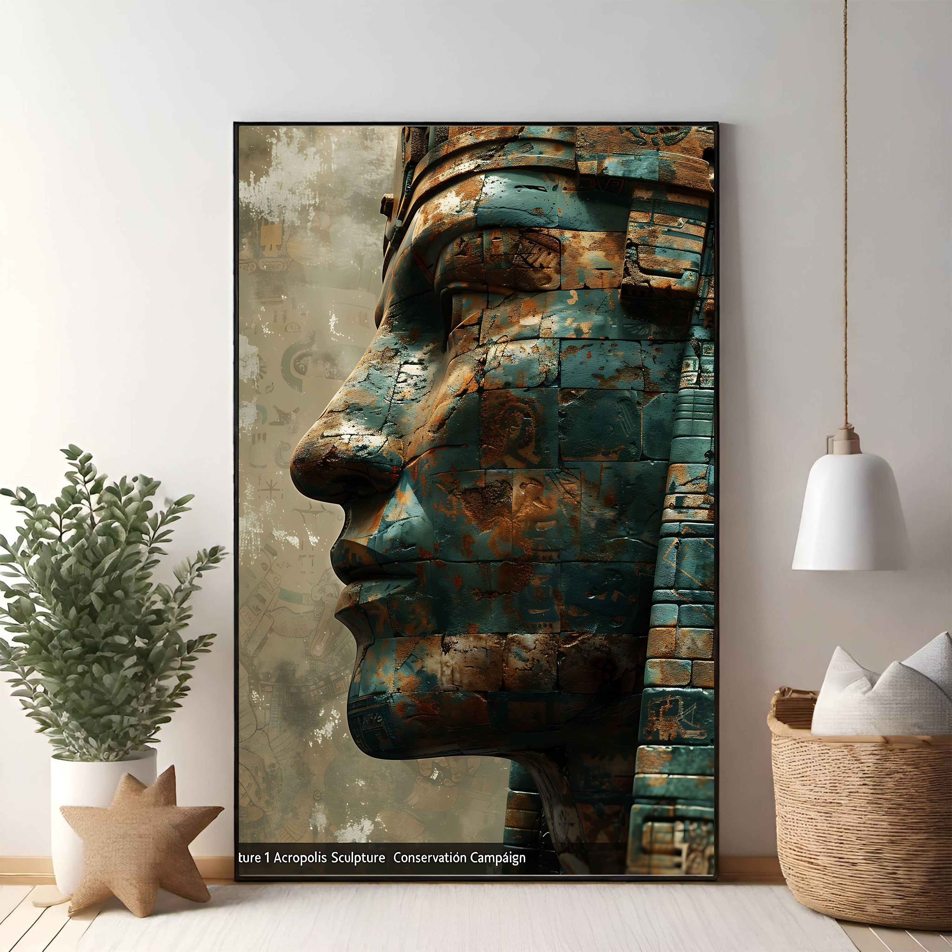 Ancient Egyptian Head Sculpture Wall Art