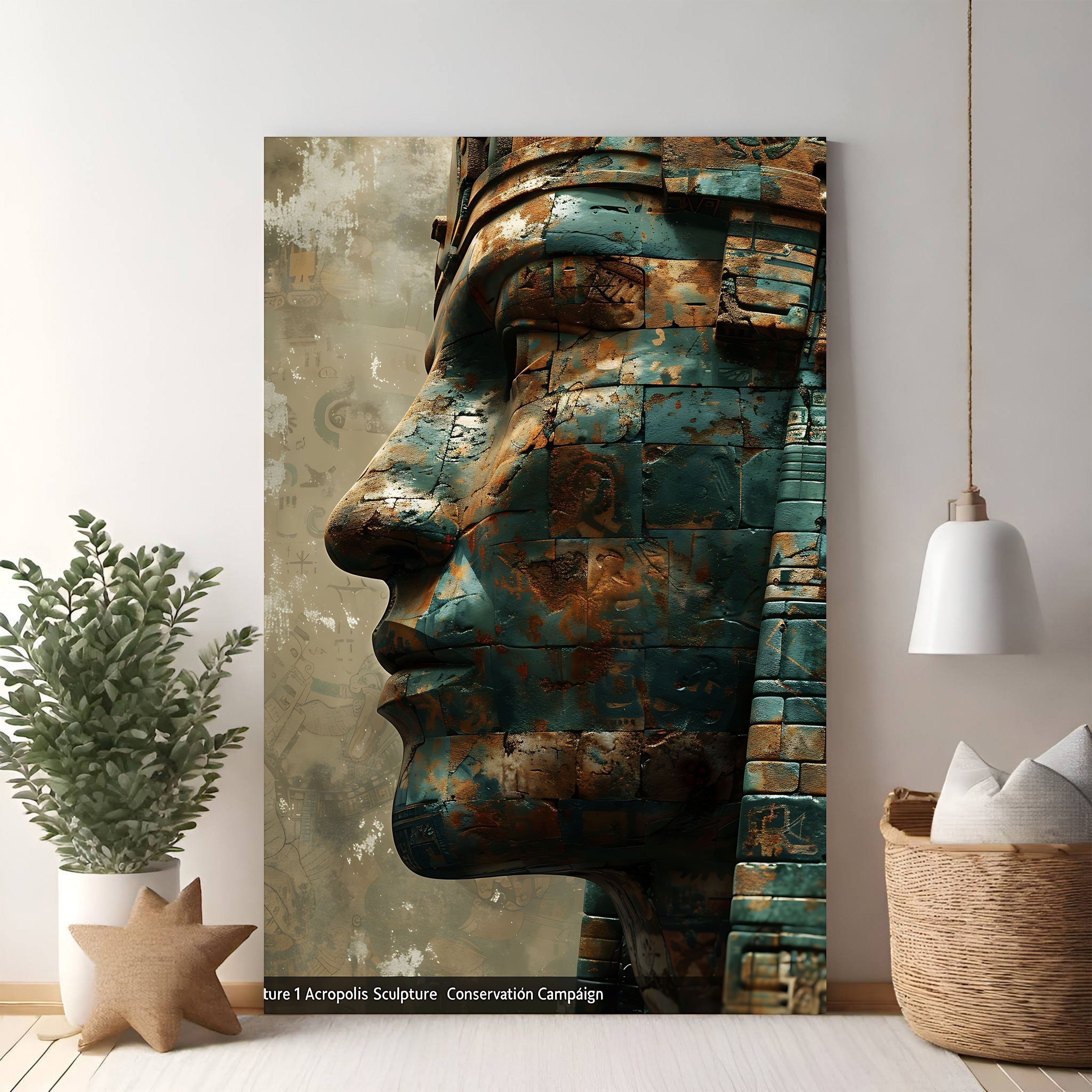 Ancient Egyptian Head Sculpture Wall Art