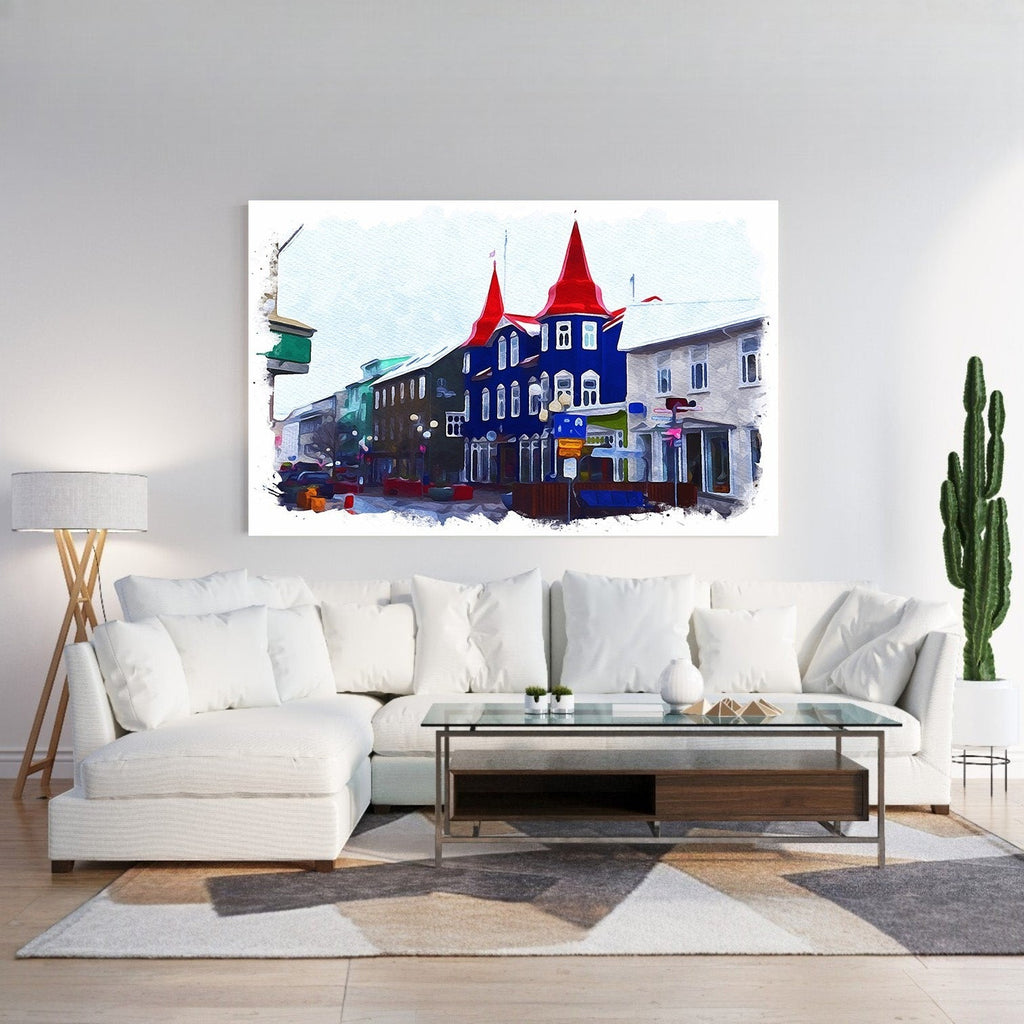 Colorful European Streetscape Wall Art