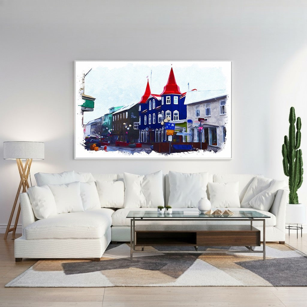 Colorful European Streetscape Wall Art
