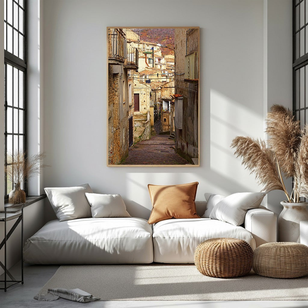 European Village Street Scene Wall Art