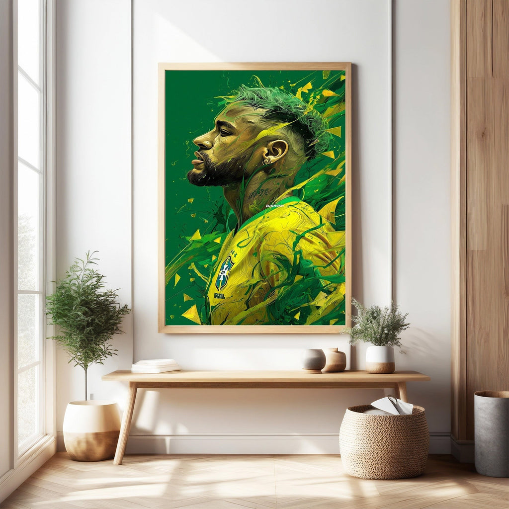 Dynamic Football Player Portrait Wall Art