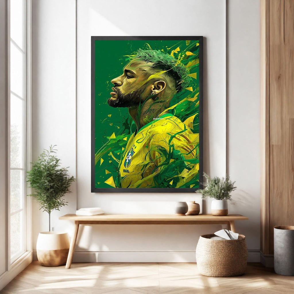 Dynamic Football Player Portrait Wall Art
