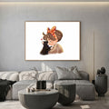 Girl Hugging Black Cat With Red Bow