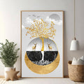 Golden Tree Of Life With Deer Wall Art