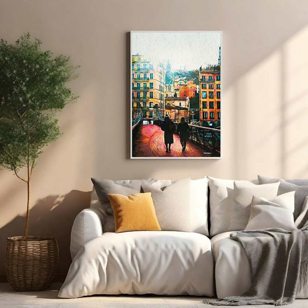 Impressionist Cityscape With Two Figures